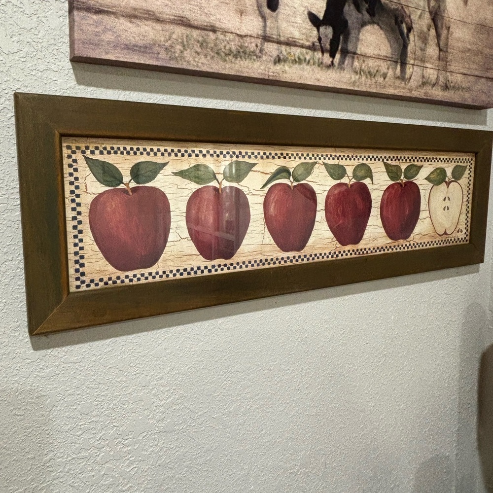 Red Apple Row Framed Wall Art - Brand